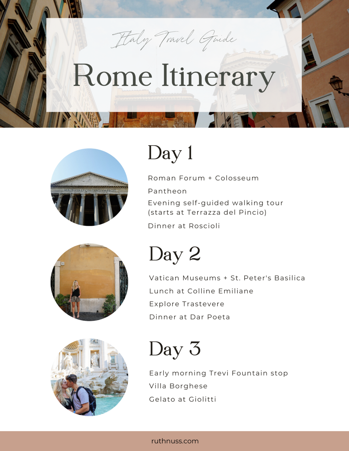 The Perfect 3 Day Rome Itinerary