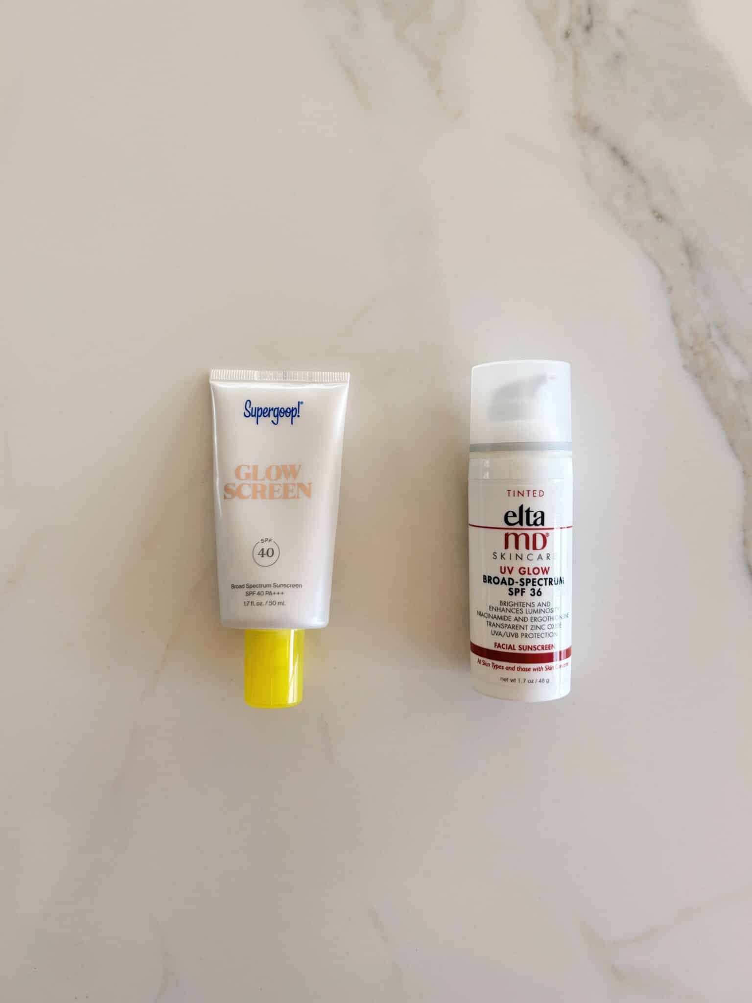 Supergoop Glowscreen VS. Elta MD Tinted Glow Ruth Nuss