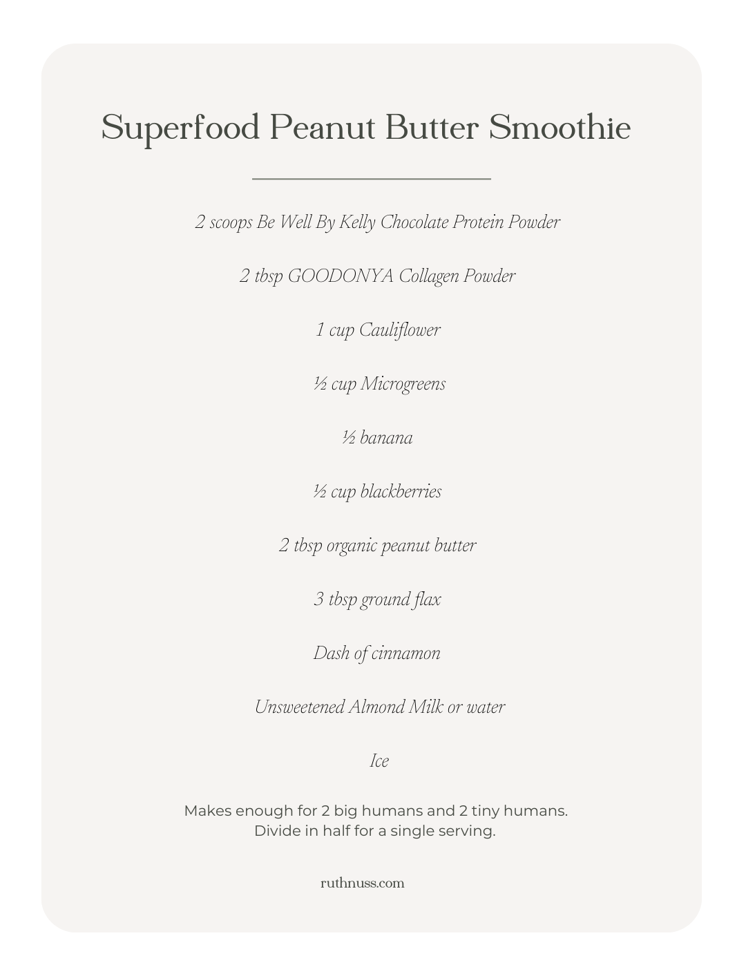 Superfood Peanut Butter Smoothie Recipe