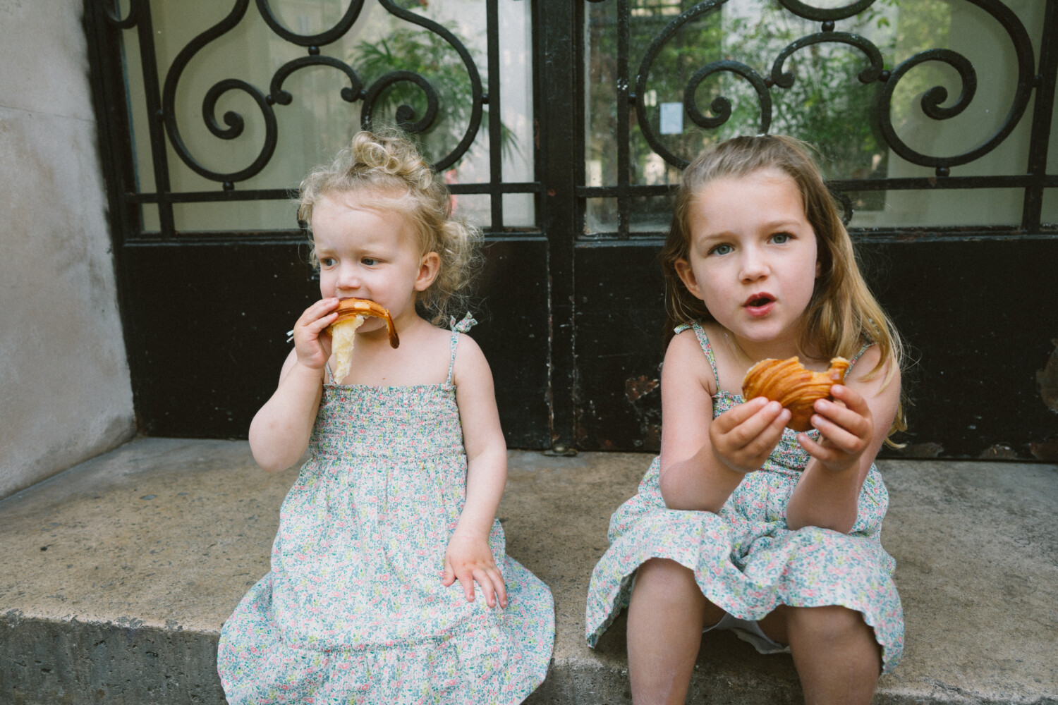 Ruth Nuss kids' eating croissant and sharing Things to Do in Paris with Kids