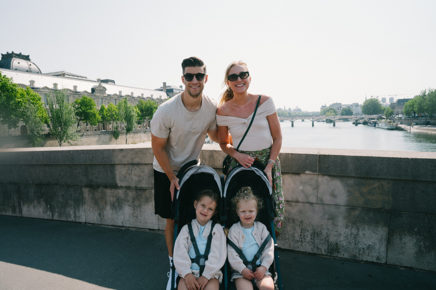 Ruth Nuss with husband and kids strolling and sharing Things to Do in Paris with Kids 