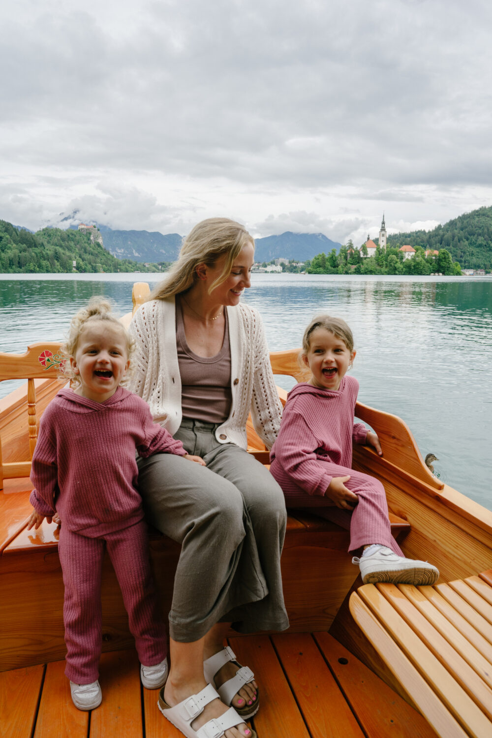 woman and two kids in Slovenia for Europe Itinerary With Kids