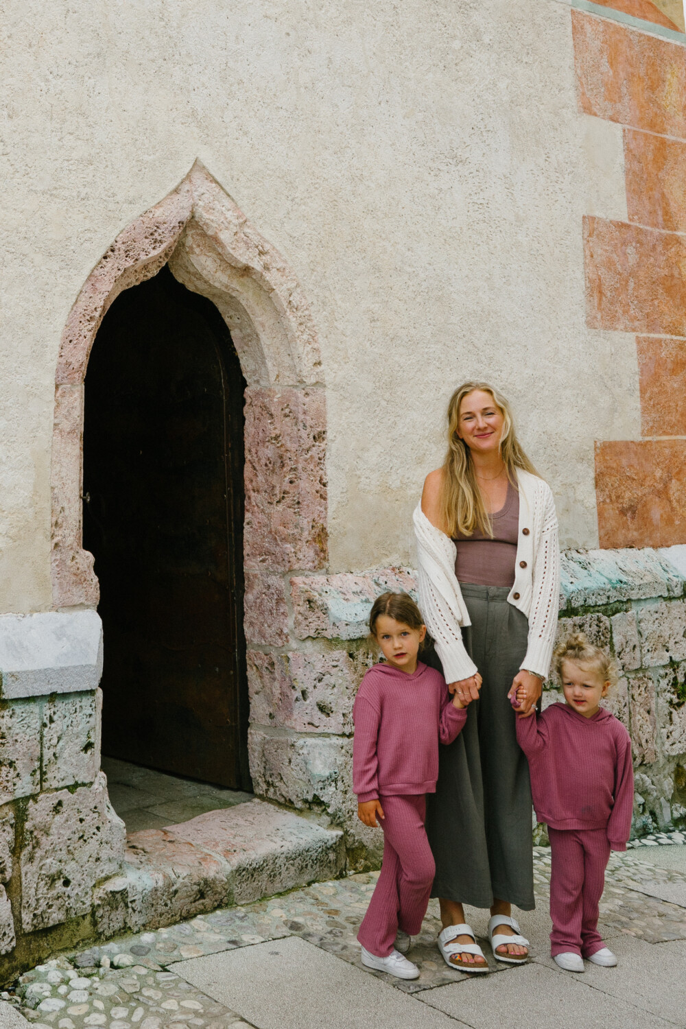 woman with her two kids exploring Croatia 