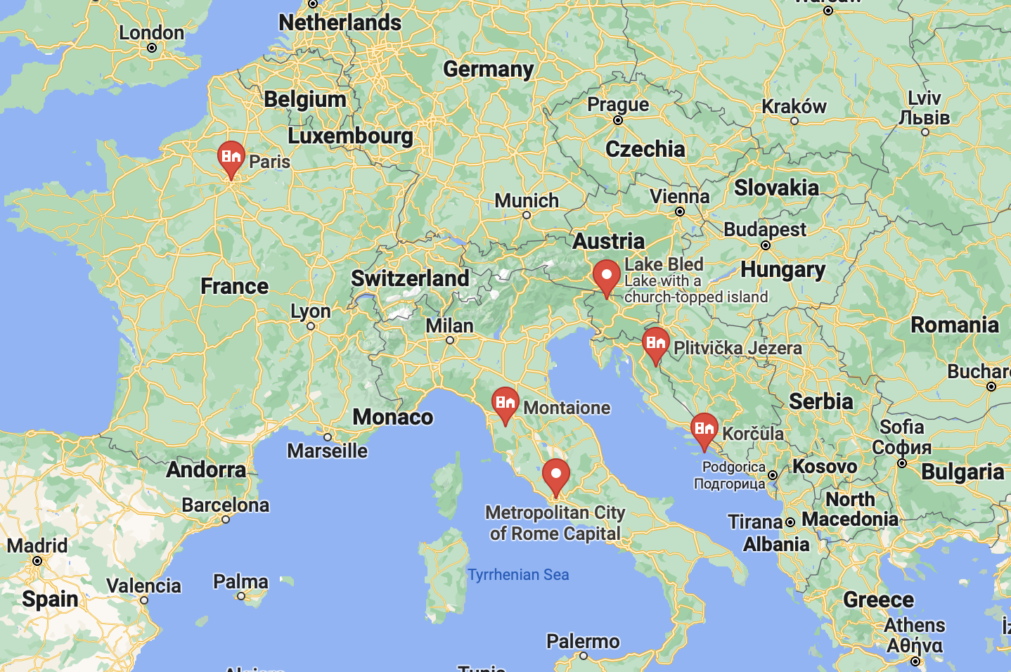 map for Europe Itinerary With Kids