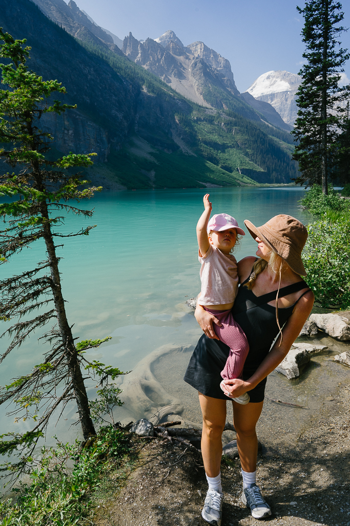 Ruth Nuss with her child during their Banff Family Travel 