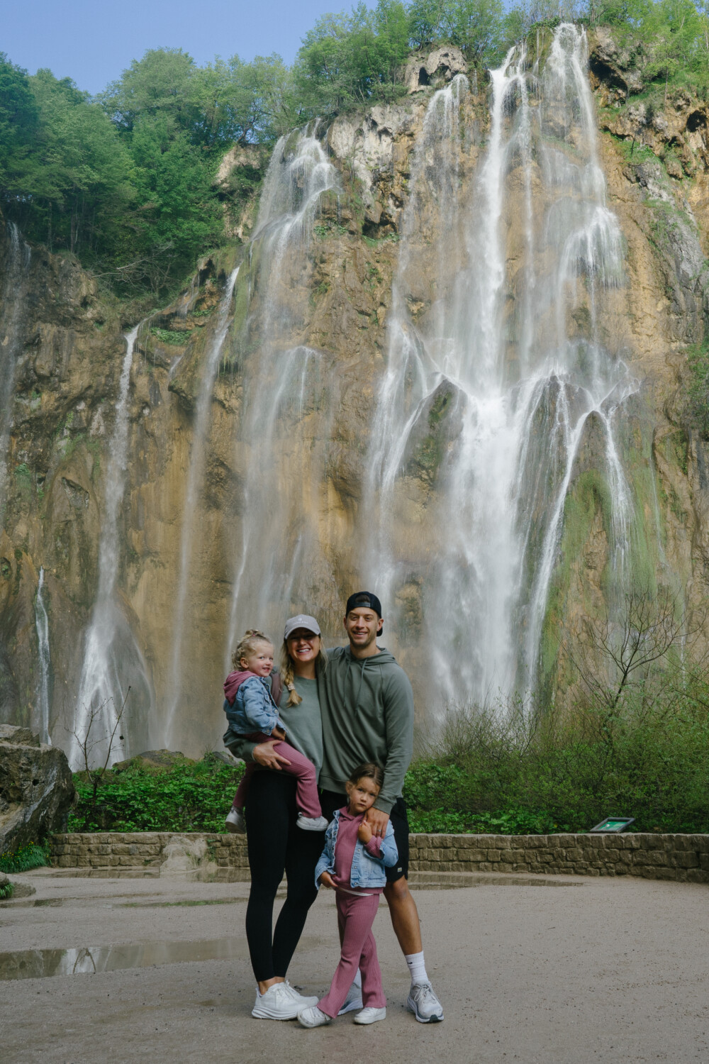 Ruth Nuss with her family at Plitvice Lakes National Park