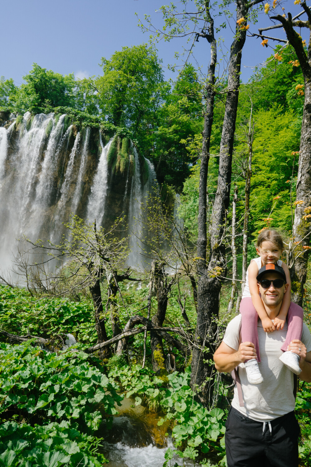 father and daughter at Plitvice Lakes National Park