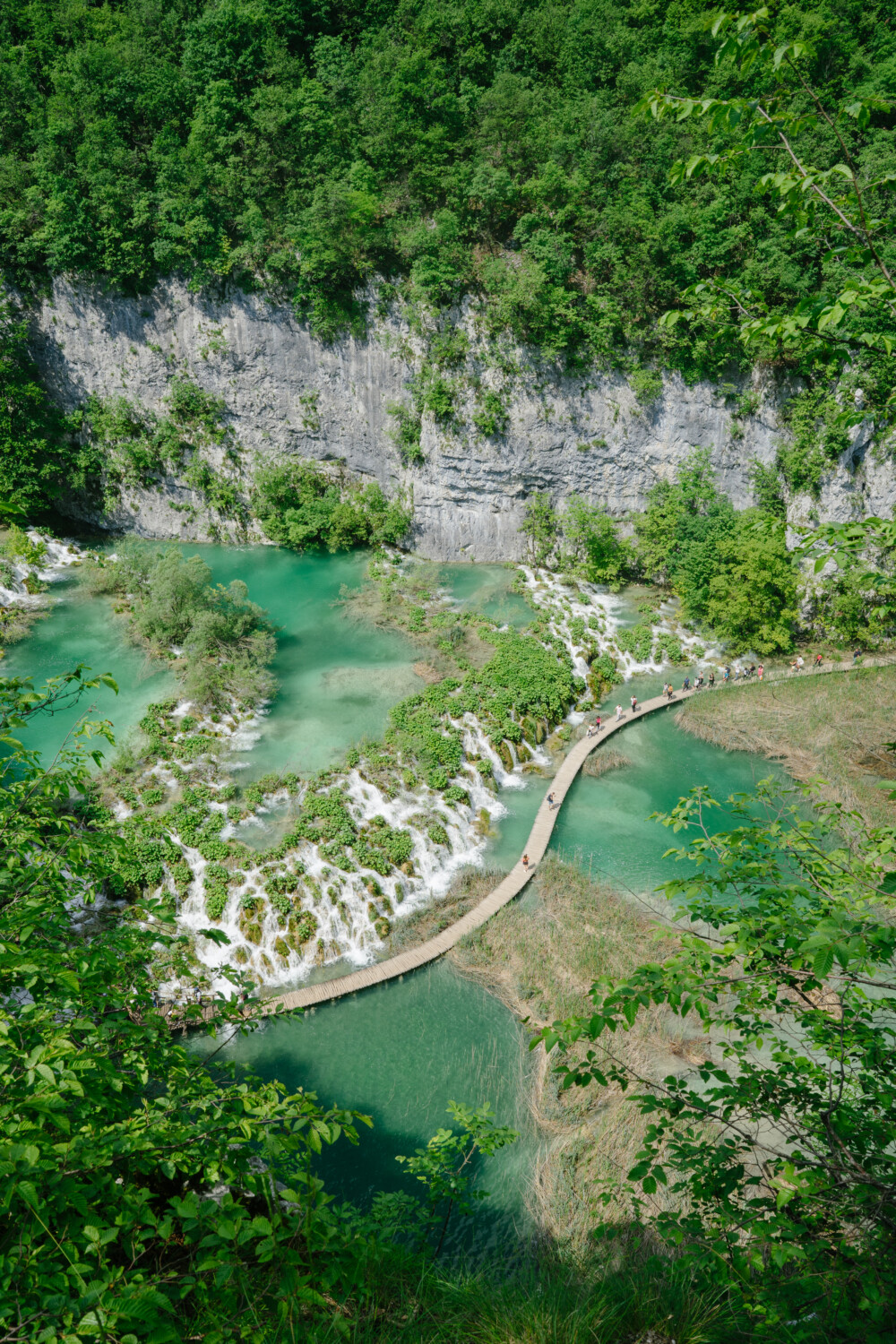 top view of Plitvice Lakes National Park