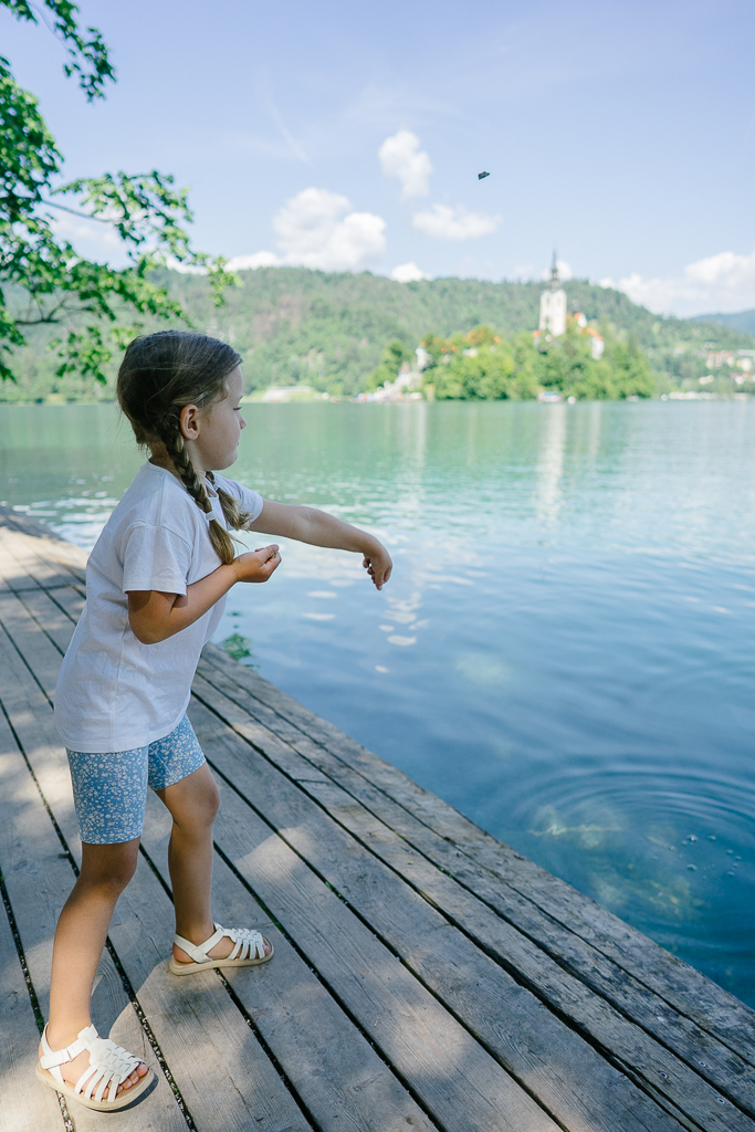 kid near the lake