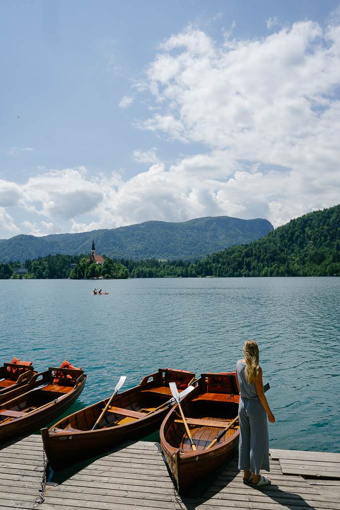 Ruth Nuss looking at Lake Bled