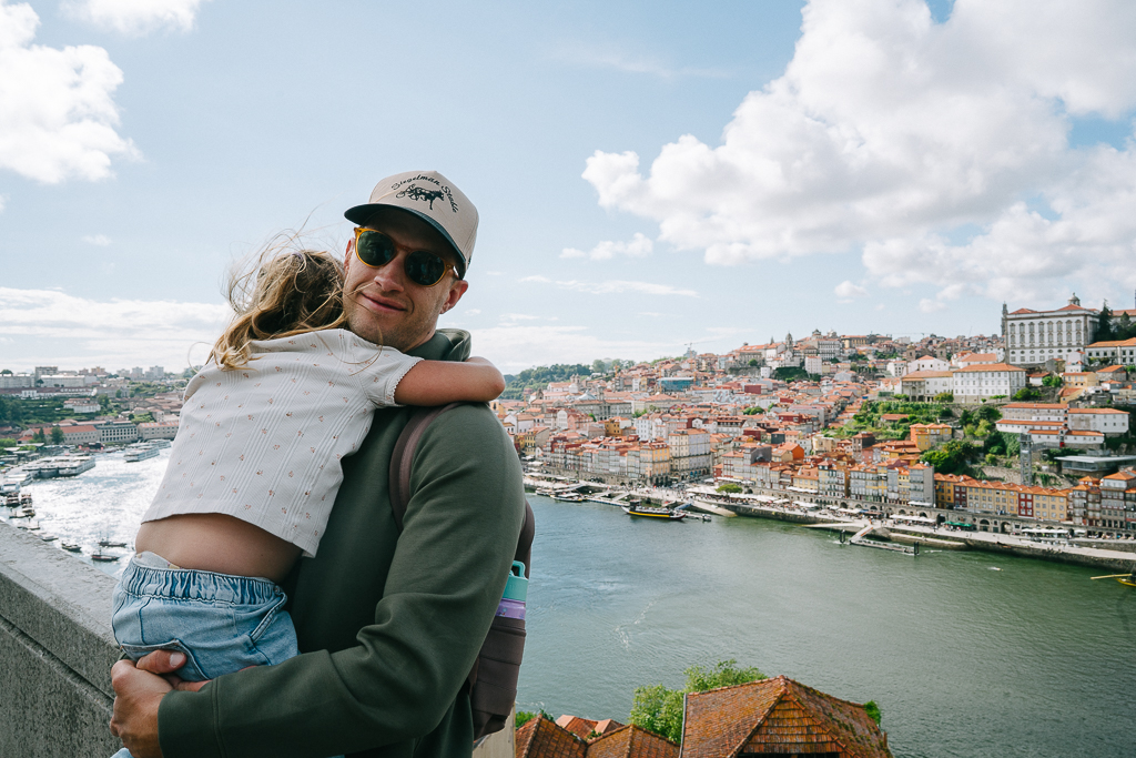 Tyler Nuss and his daughter in their 2 week Spain and Portugal itinerary with kids
