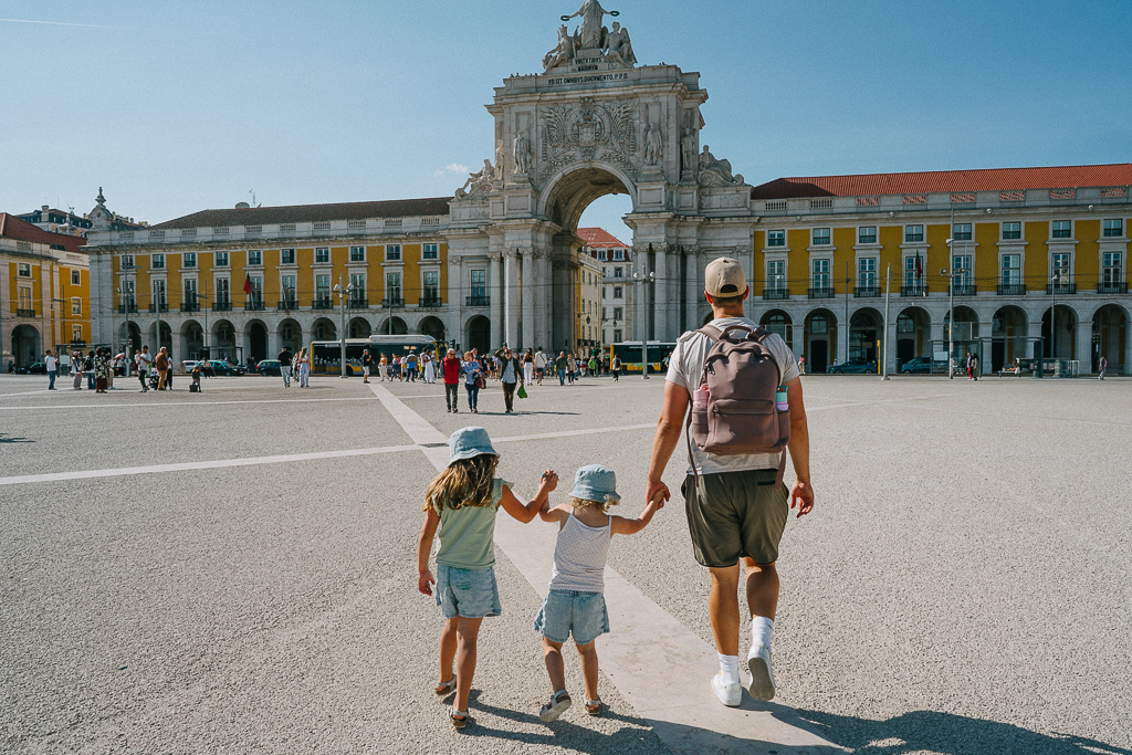 TYLER NUSS and his daughters in Lisbon, Portugal for their 2 week Spain and Portugal itinerary