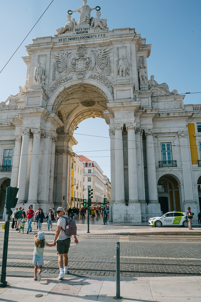 the arch of Rua Augusta in Lisbon, Portugal