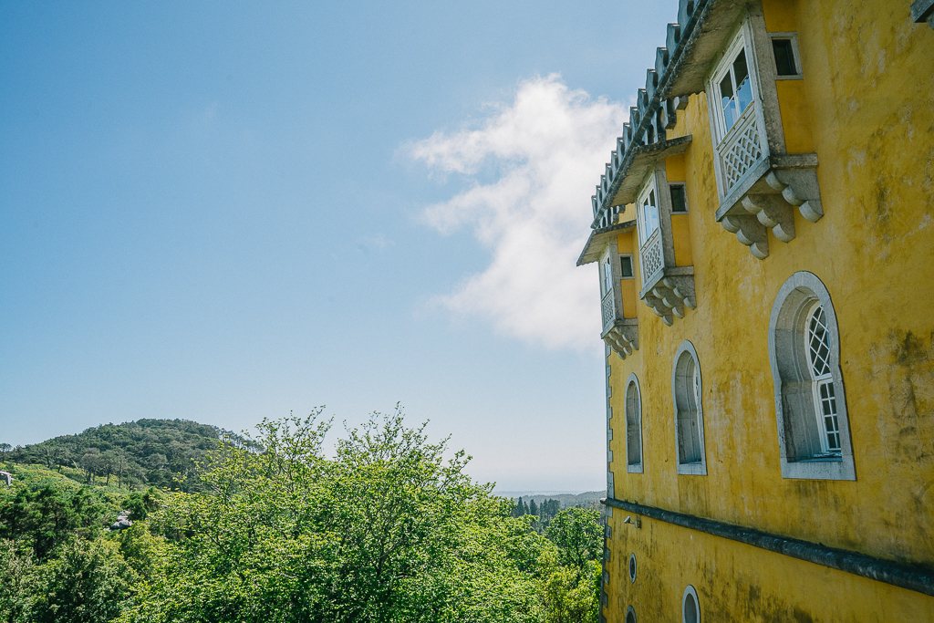 the side of pena palace. lisbon to sintra day trip 