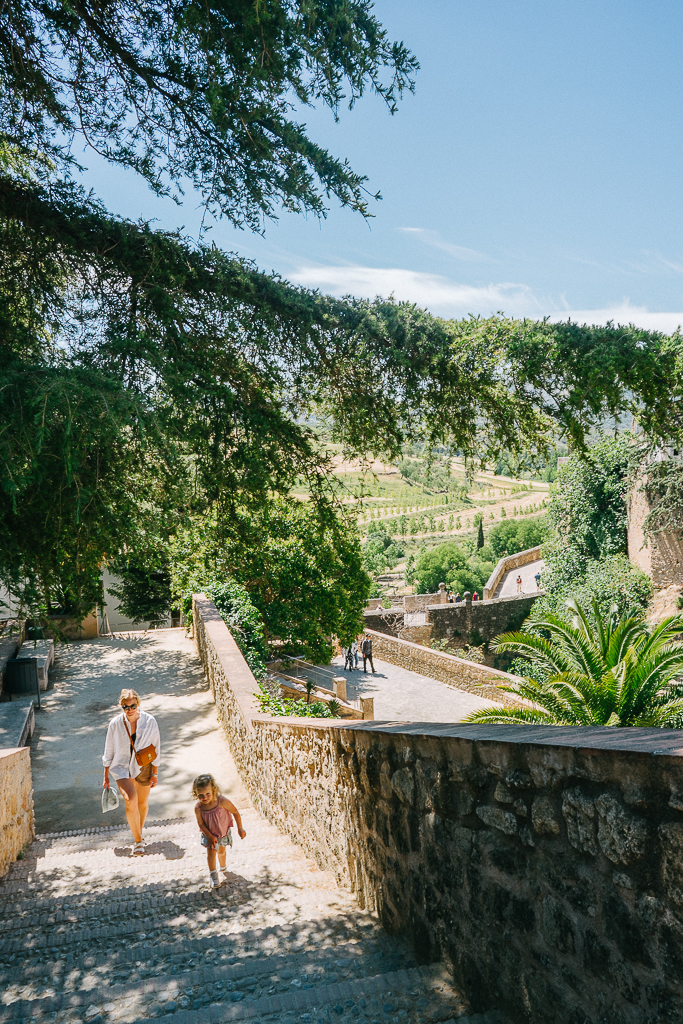 ruth nuss and her daugher walking in ronda spain