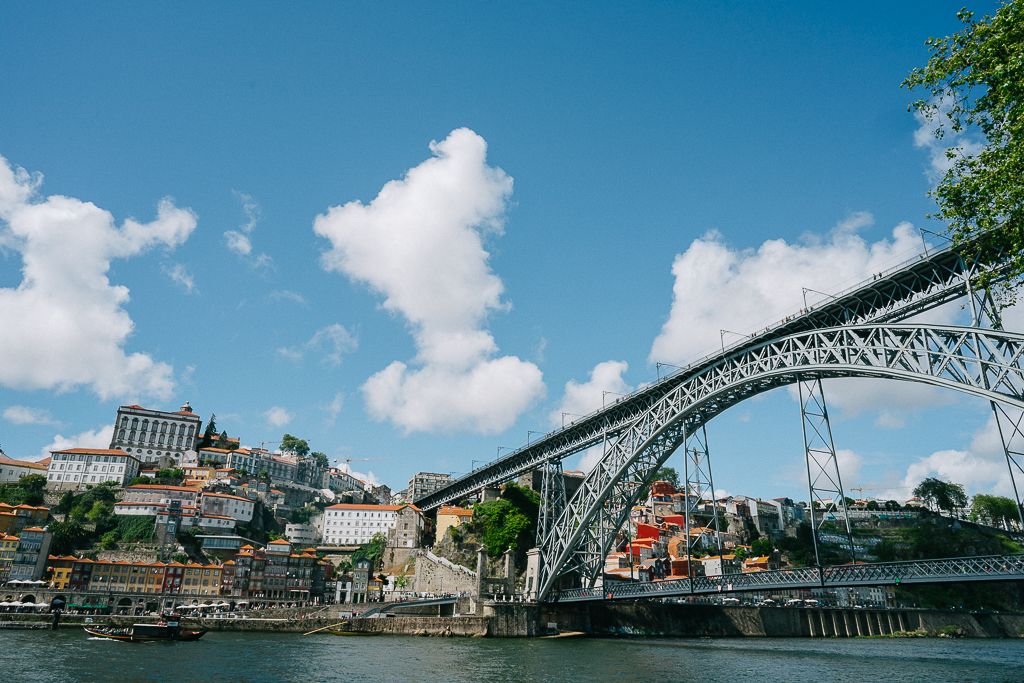 a view of the Dom Luís I bridge in Porto Portugal