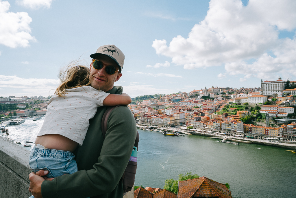 2 days in porto portugal. tyler nuss and his daughter on the dom luis I bridge