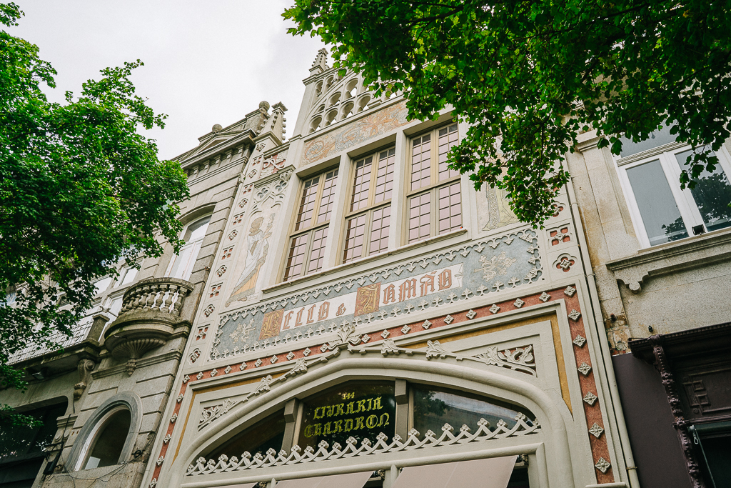 front of the livraria lello bookstore in porto portugal