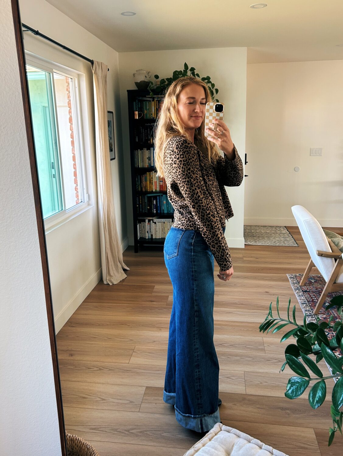 Sézane Betty cardigan and jeans