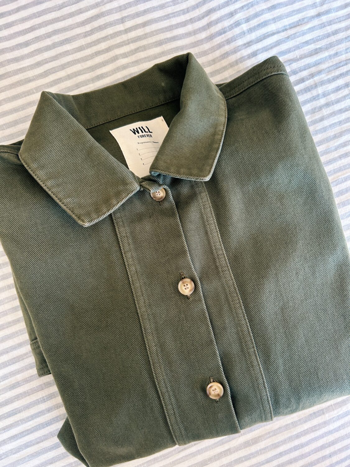 an army green sezane will jacket