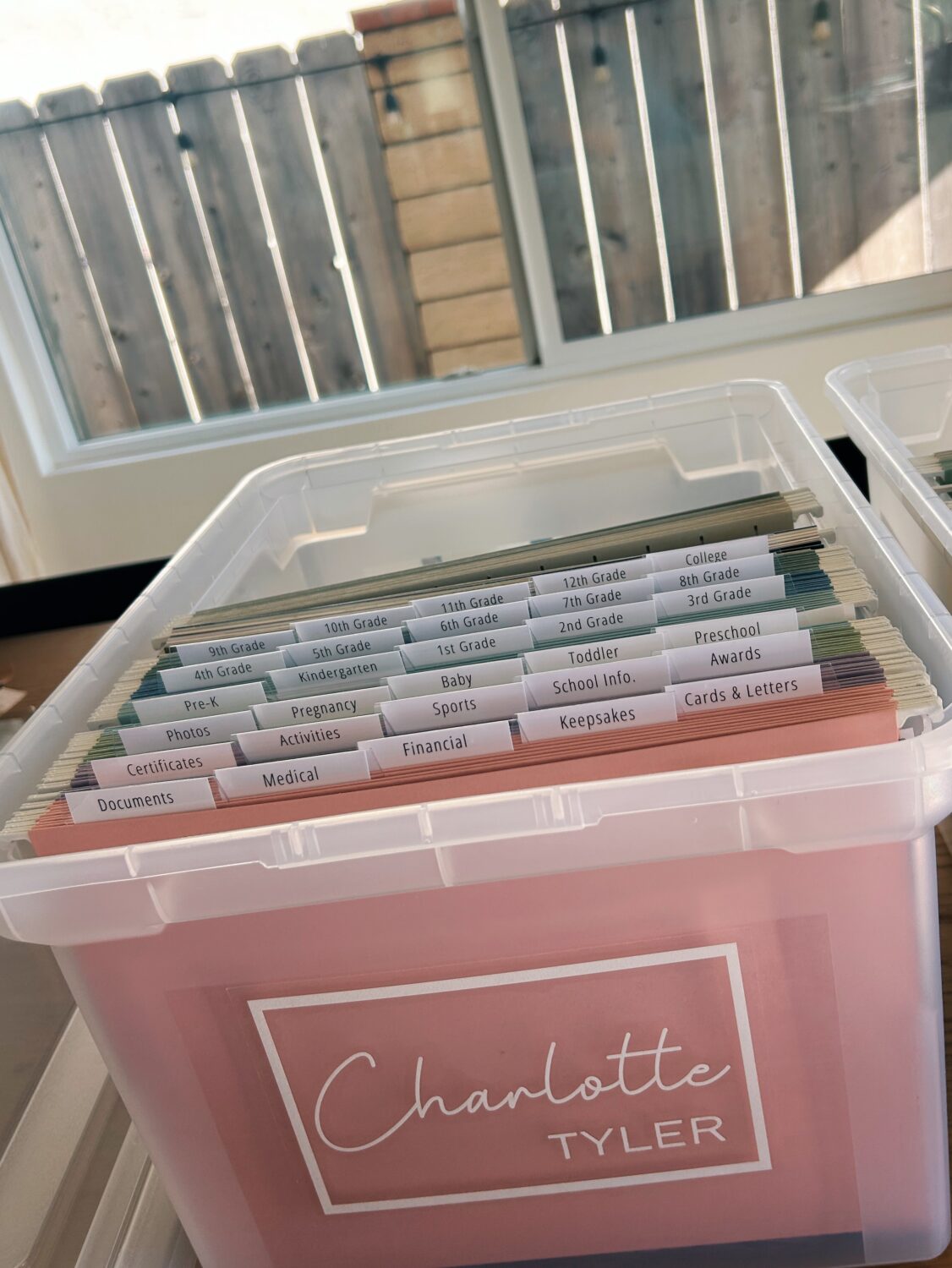 file box for kids school work 