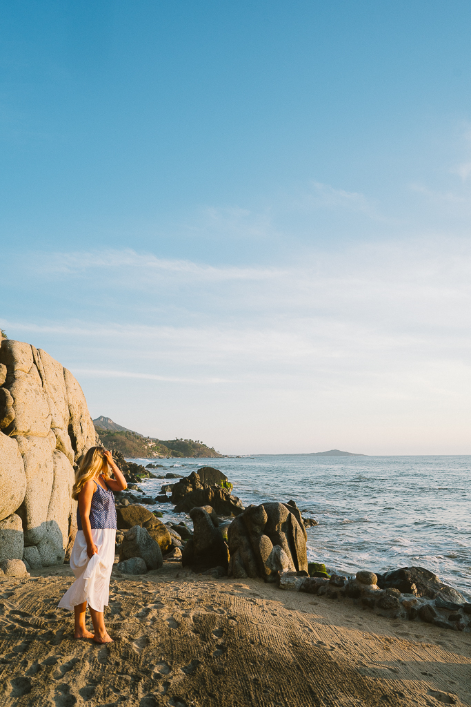 ruth nuss on the beach in sayulita