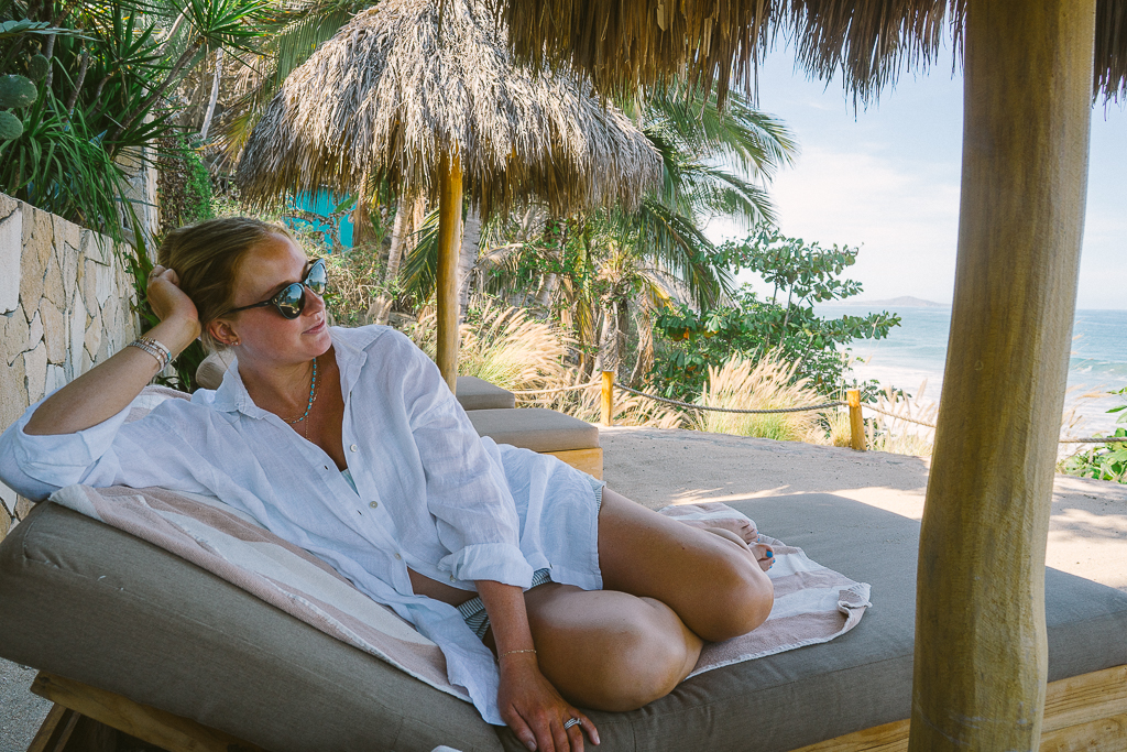 ruth nuss lounging at la joya sayulita