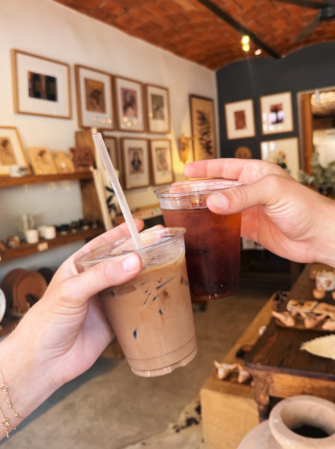 two iced coffees in sayulita, nayarit