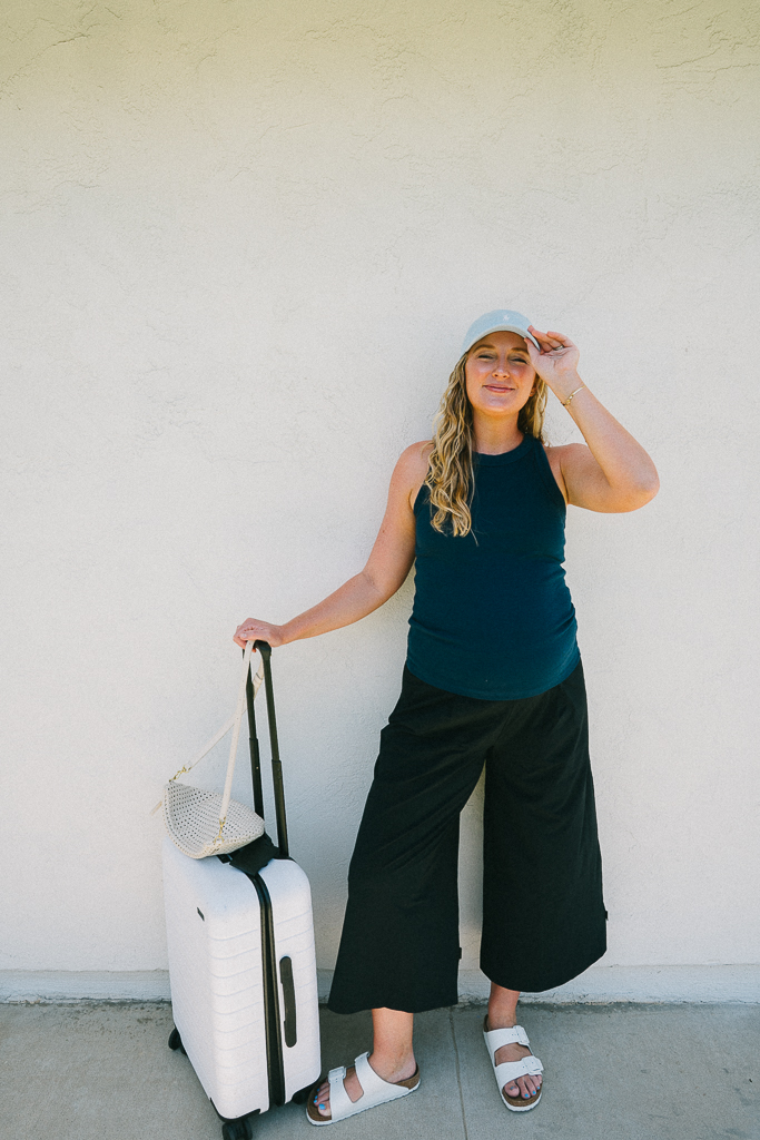 Ruth Nuss wearing a title nine outfit for pregnancy