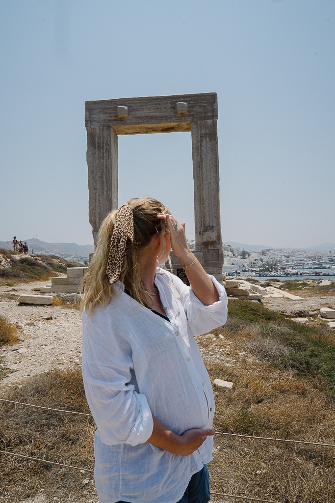 ruth nuss in naxos greece looking at the temple of apollo