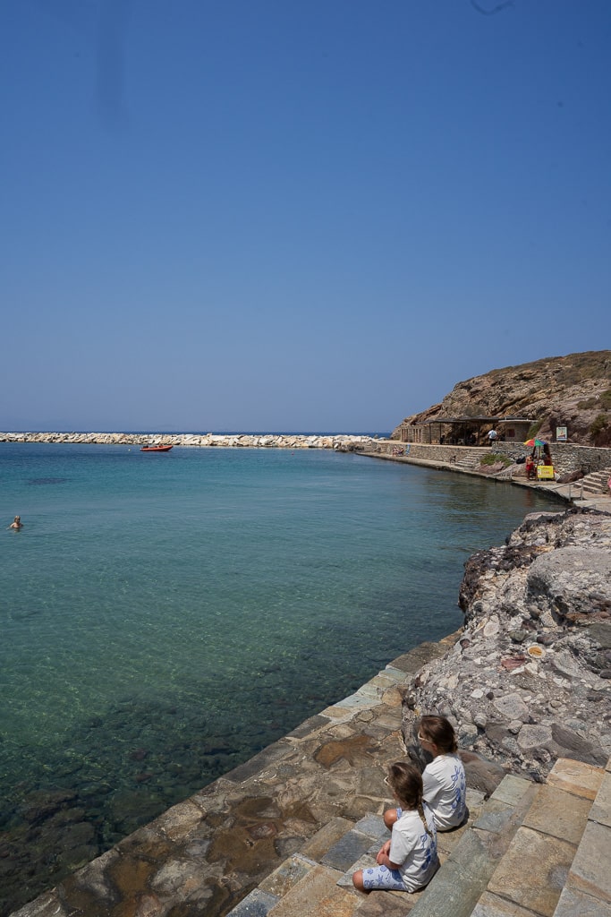 a view of the port Naxos greece for a naxos itinerary