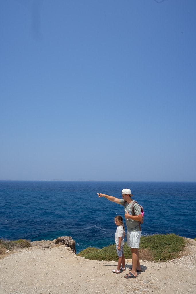 man with his daughter on the island of naxos