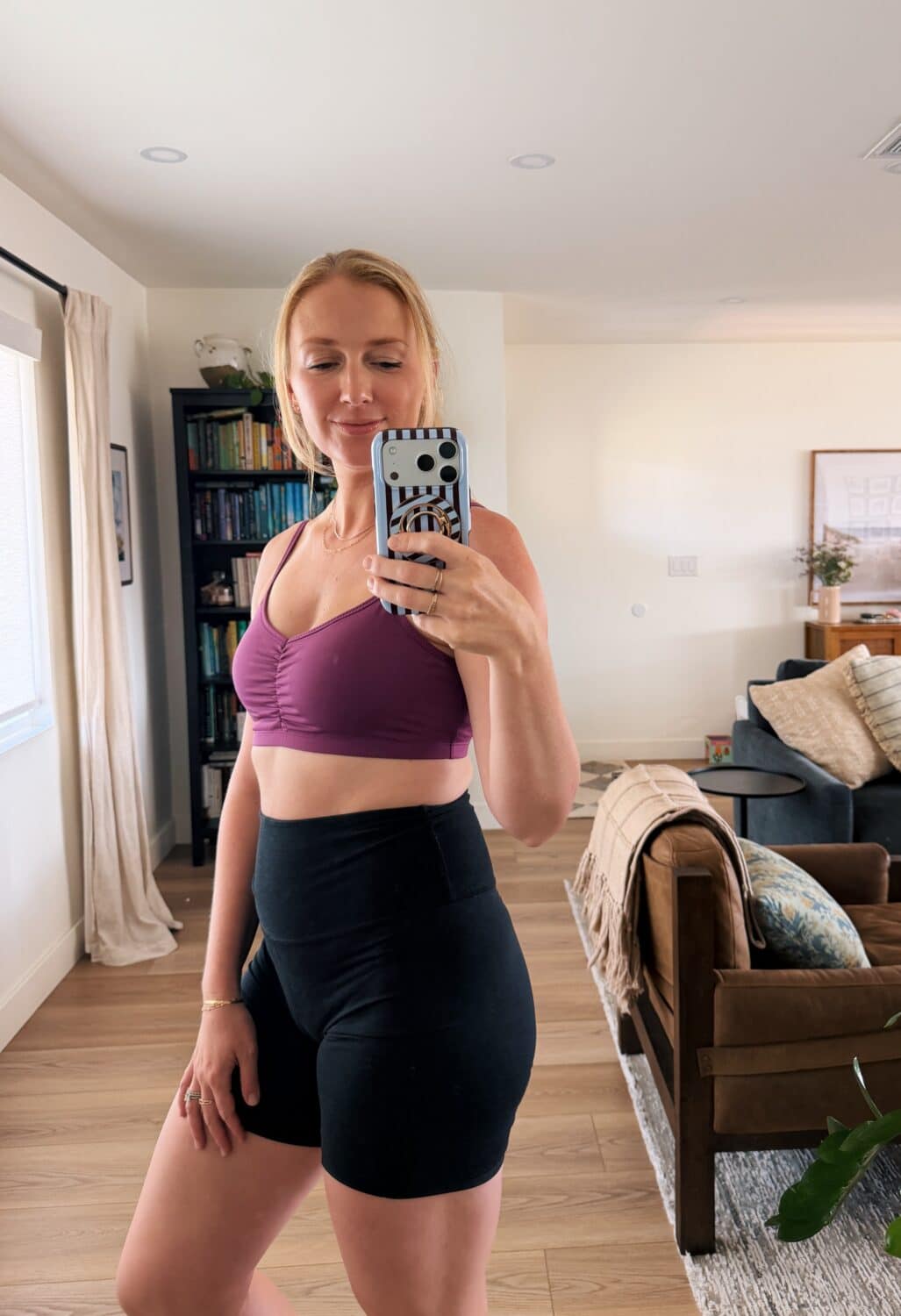 ruth nuss wearing a handful sports bra for her title nine sports bra reviews