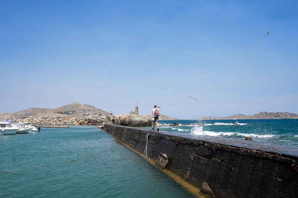 walking over the venetian fortress in paros