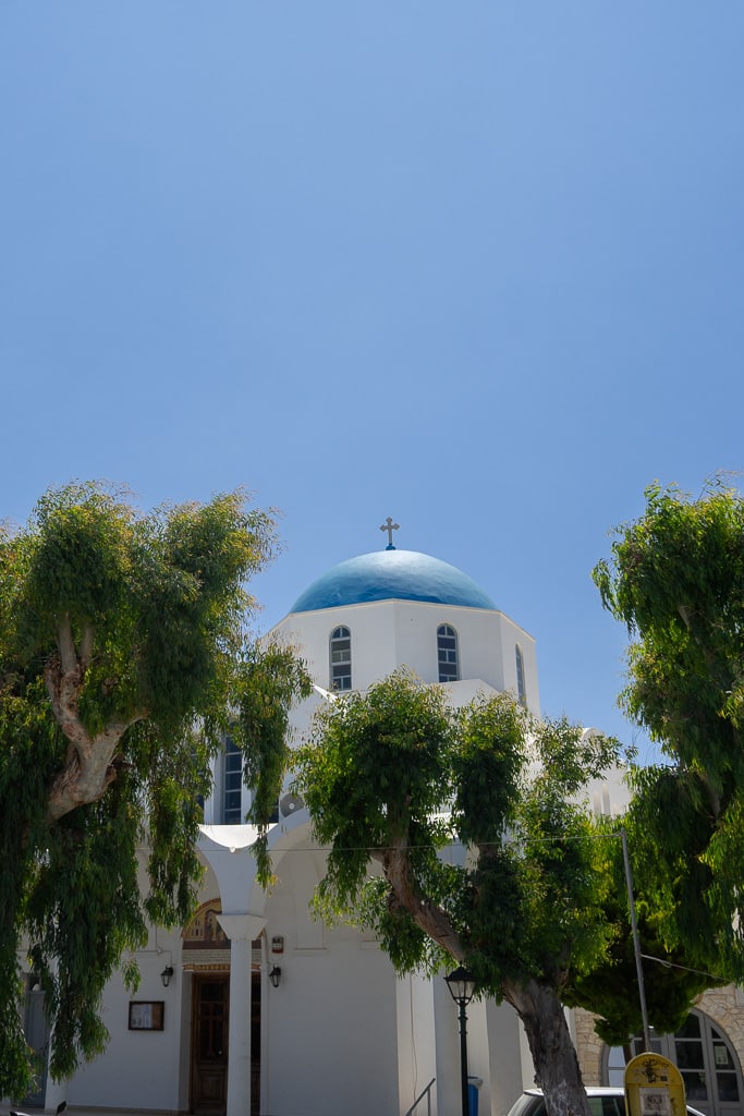 blue dome in paros greece