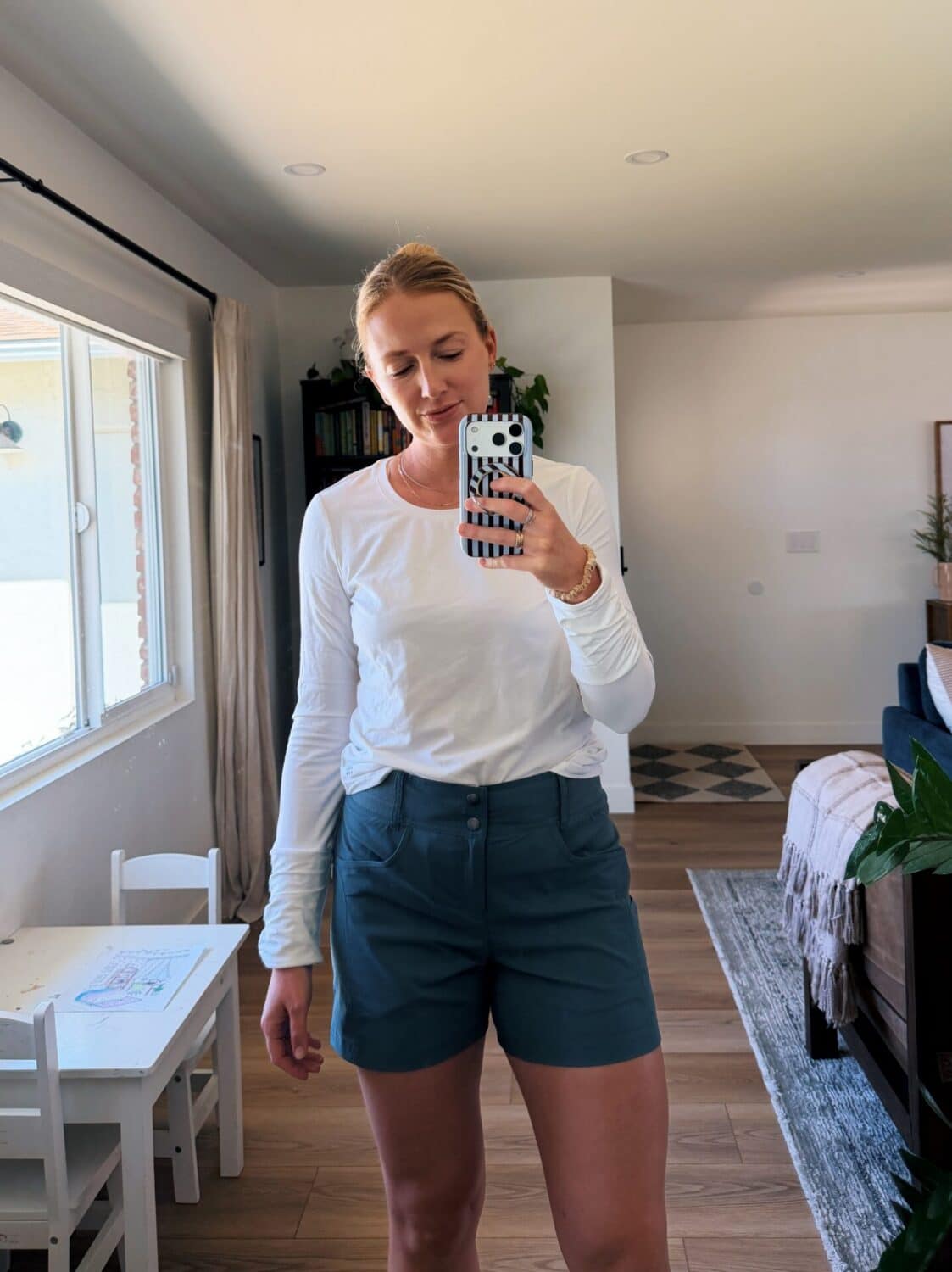ruth nuss wearing the title nine clamber short for her Title Nine hiking shorts reviews